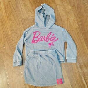 Barbie Kids Hoodie and Skirt Set - Grey and Pink